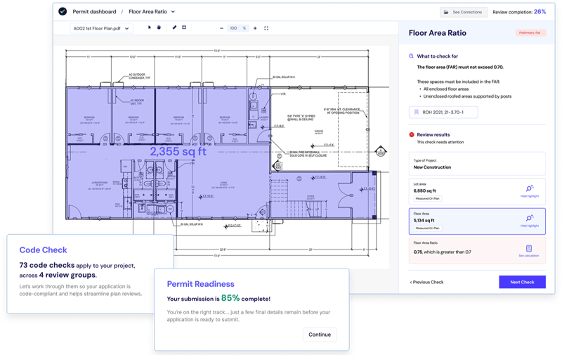 Snippets from CivCheck's reviewer and applicant interface