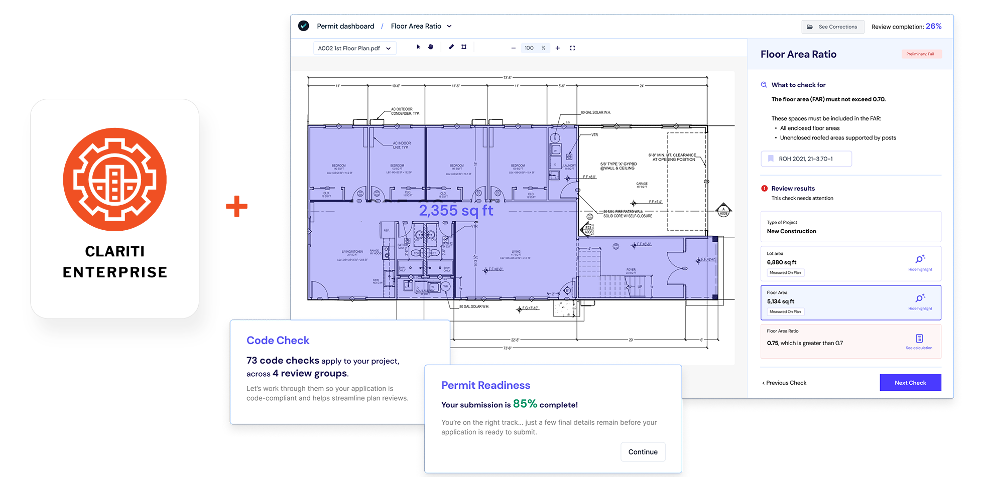 Make the biggest impact on your permit approval time with Clariti Enterprise and CivCheck Make the biggest impact on your permit approval time with Clariti Enterprise and CivCheck