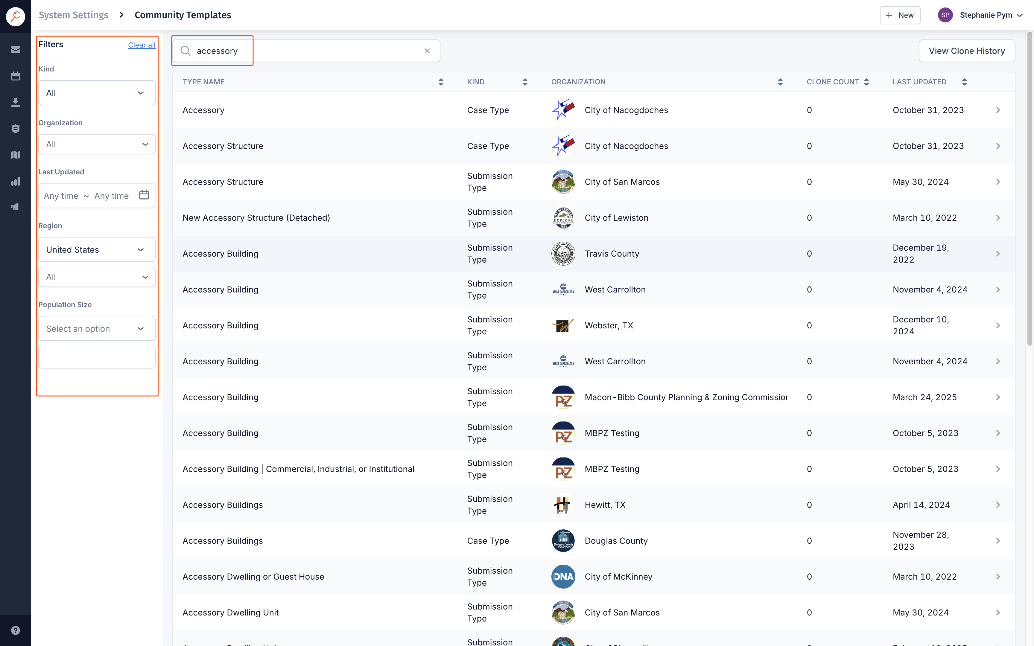 Step 1: Search the community templates by entering a search term or applying filters