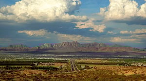 Aerial view of Las Cruces, NM, in Dona Ana County