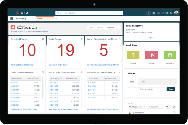 Clariti Permitting and Licensing Solution | Reporting and Dashboards