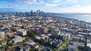 Aerial view of the City of Seattle, Washington